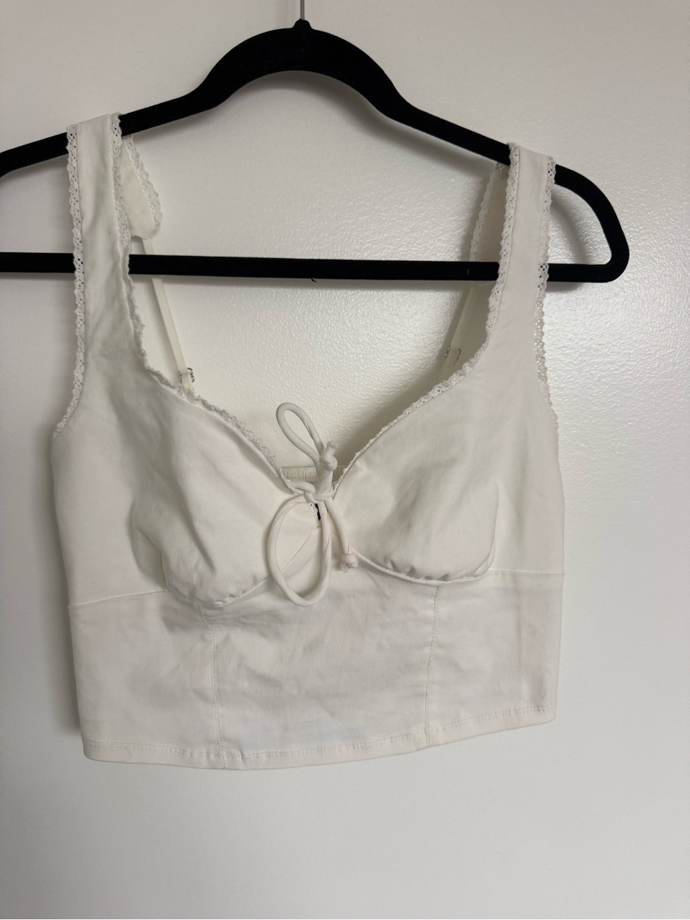 wild fable White Lace-Trim Bralette Tank